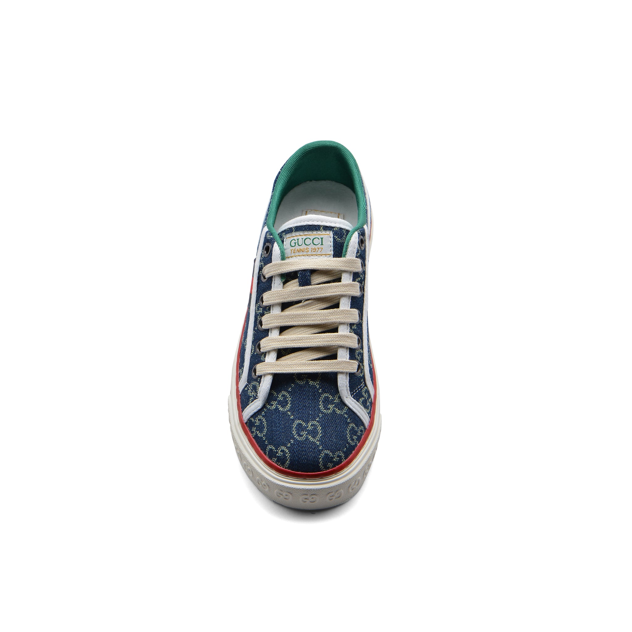 Gucci Cotton Wool Web Houndstooth Interlockin Sneakers Woman GG-1 Navy