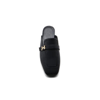 Hermès Groupie H Logo Mules Flats Slipper Woman H66-1 Black