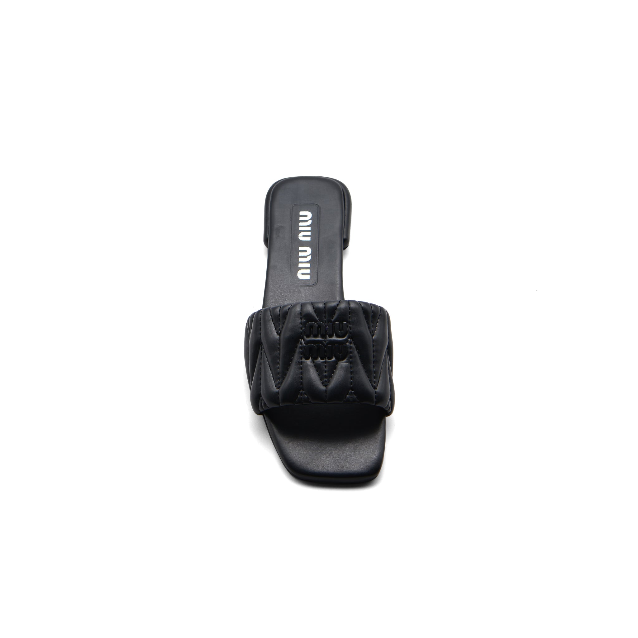 Miu Miu Leather Slides Sandals Summer Classic Leisure Flip Flops Slippers Women 3508 Black
