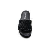 Miu Miu Designer Slides Nappa Leather Beach Slipper Woman 20343 Black