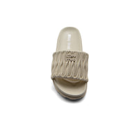 Miu Miu Designer Slides Nappa Leather Beach Slipper Woman 20343 Beige