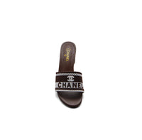 Chanel SS 2001 Embroidered Logo Mule VSP Woman 2127-1 Brown&White