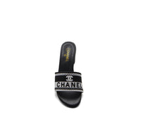 Chanel SS 2001 Embroidered Logo Mule VSP Woman 2127-1 Black