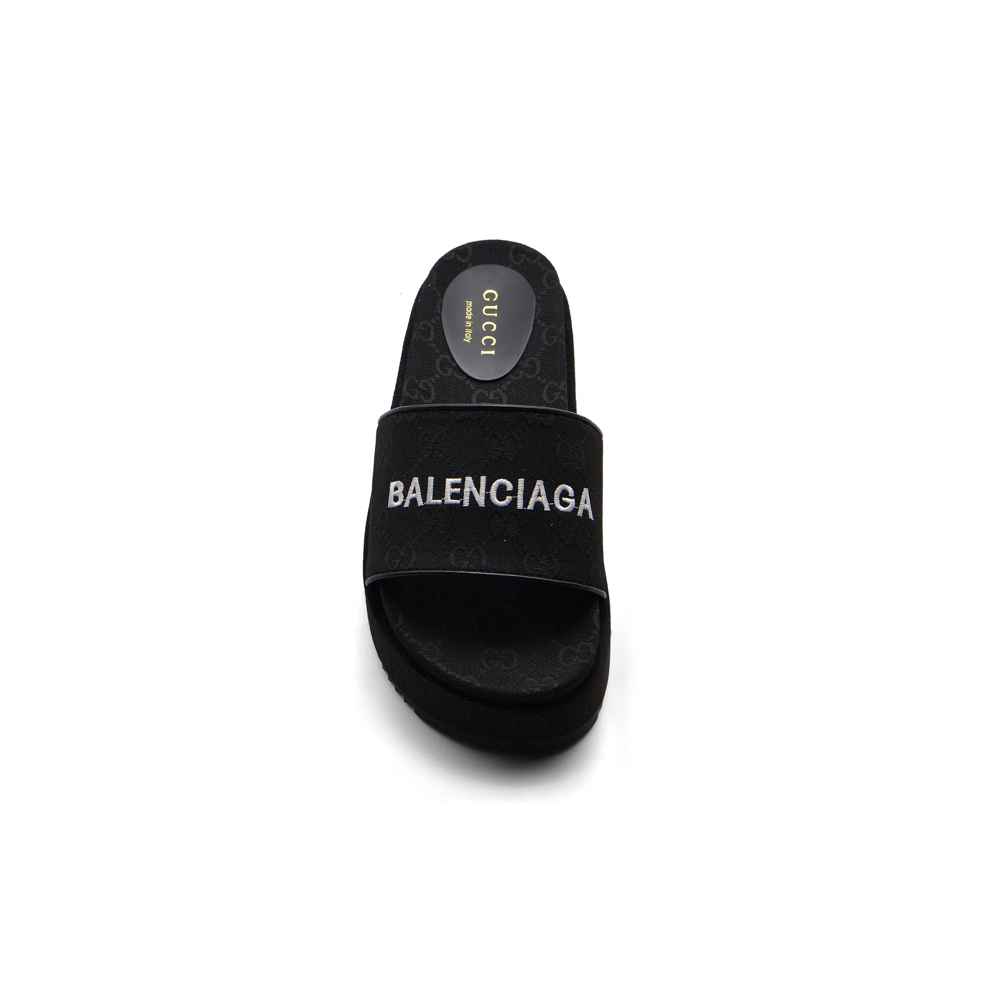 Gucci x Balenciaga Platform slide sandals for Women 2020-3 Black