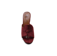 Loro Piana Suede Summer Charms Slide Sandals Woman VR-8 Burgundy
