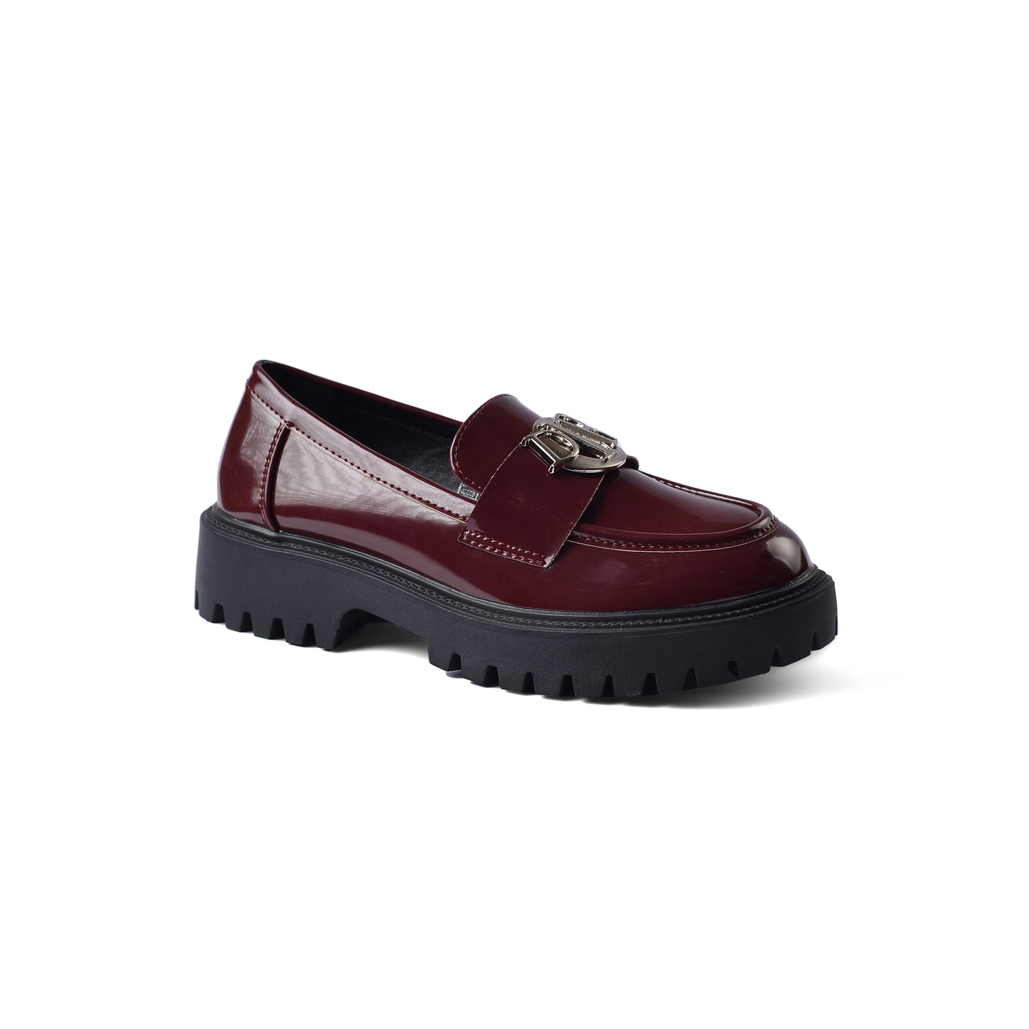 Dior Monolith Leather Loafers High Heels Woman TN-178 Maroon