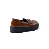 Gucci Monolith Leather Loafers High Heels Woman TN-179 Camel