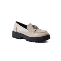 Dior Monolith Leather Loafers High Heels Woman TN-178 Off-White