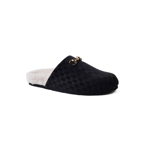 Gucci Flat Open Back Loafer Slipper Luxury Woman VK-111 Black
