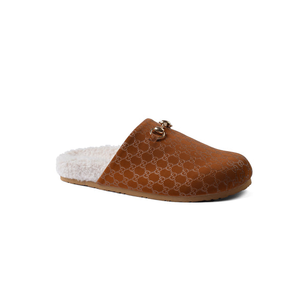 Gucci Flat Open Back Loafer Slipper Luxury Woman VK-111 Camel
