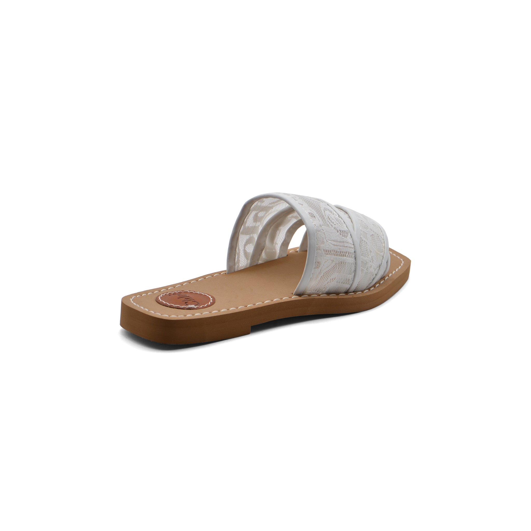 Chloé Woody Flat Mule Sandals in Lace For Woman CH-15 White