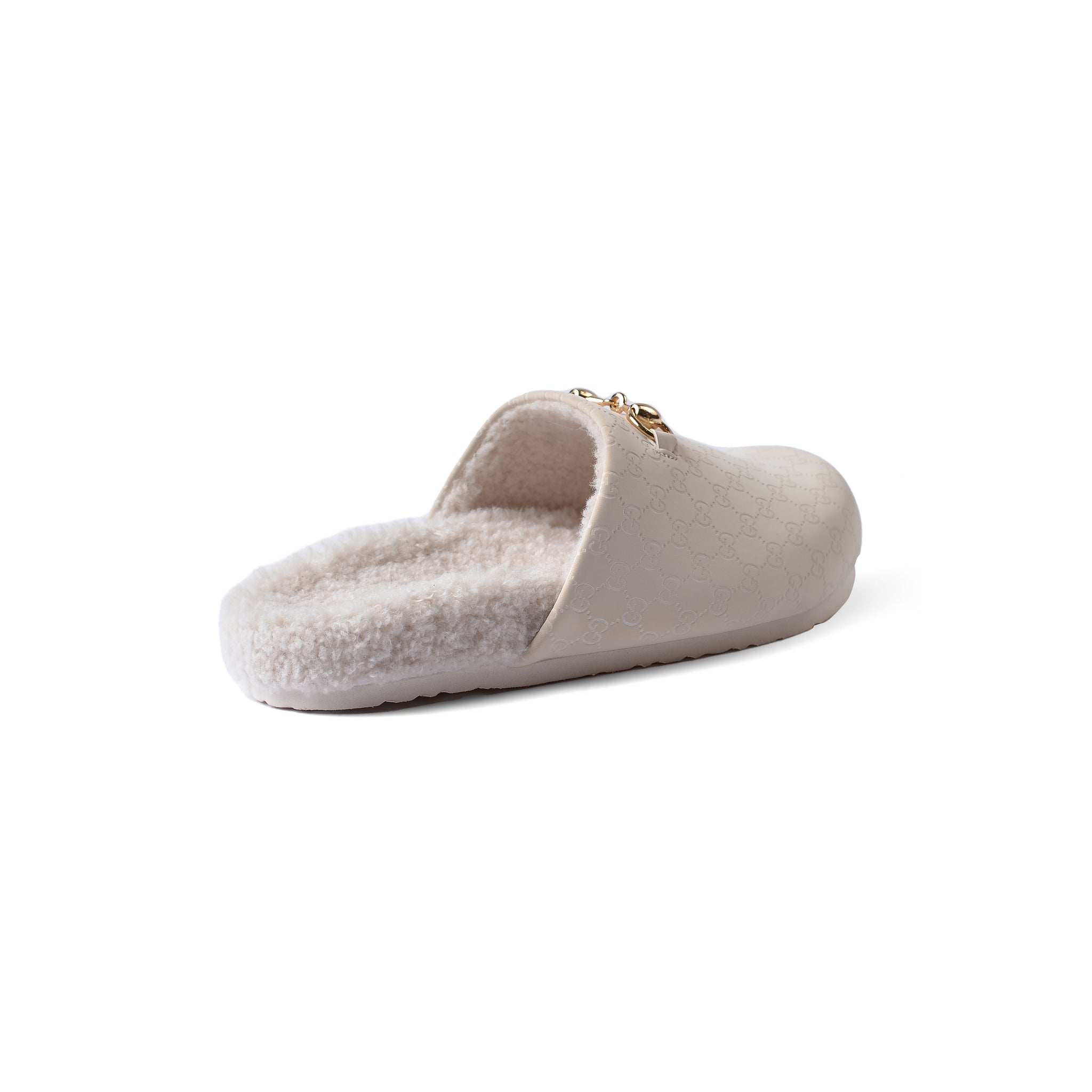 Gucci Flat Open Back Loafer Slipper Luxury Woman VK-111 Beige