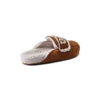 UGG Flat Open Back Loafer Slipper Luxury Woman VK-113 Camel
