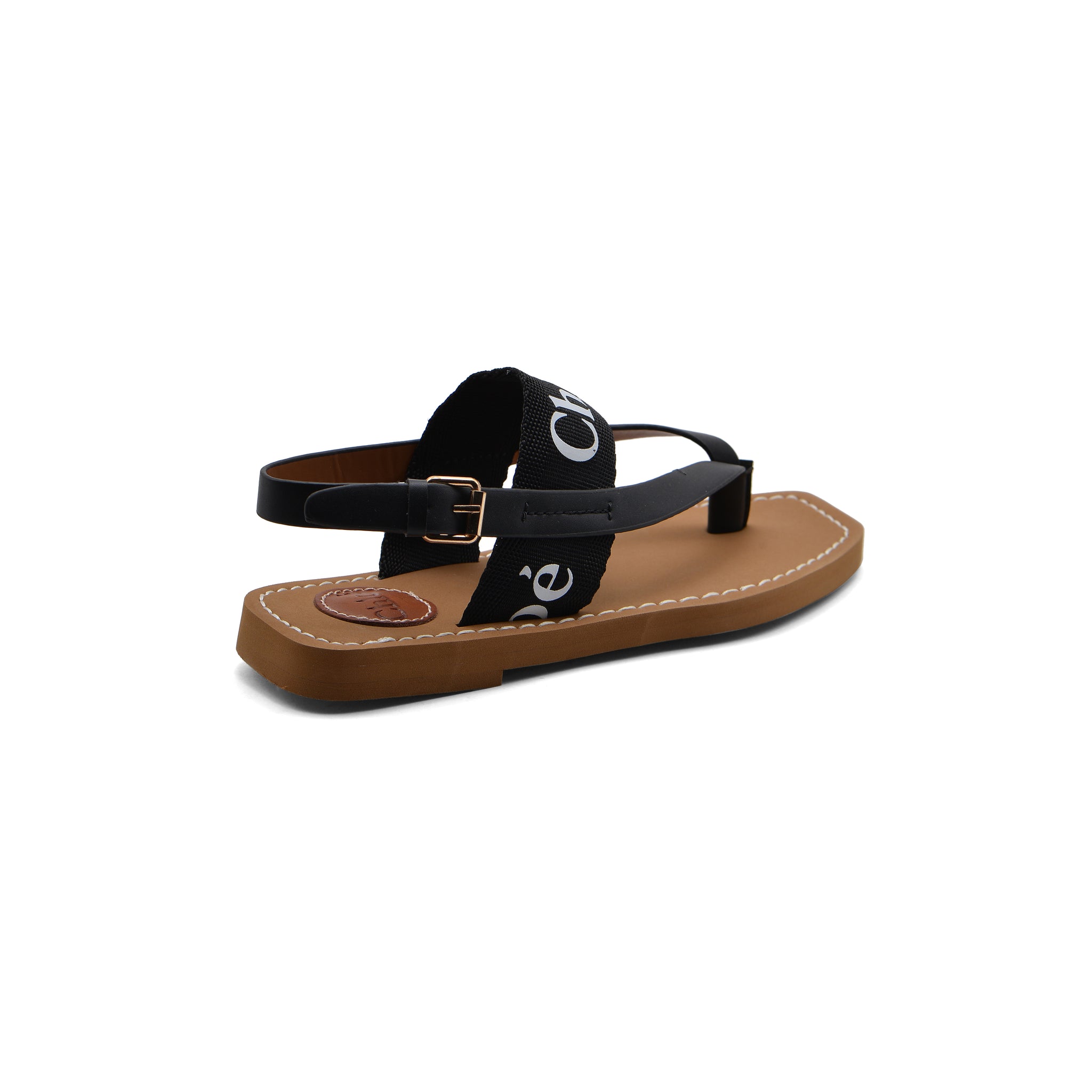 Chloé Woody Canvas & Rubber Thong Sandal Woman CH-2 Black