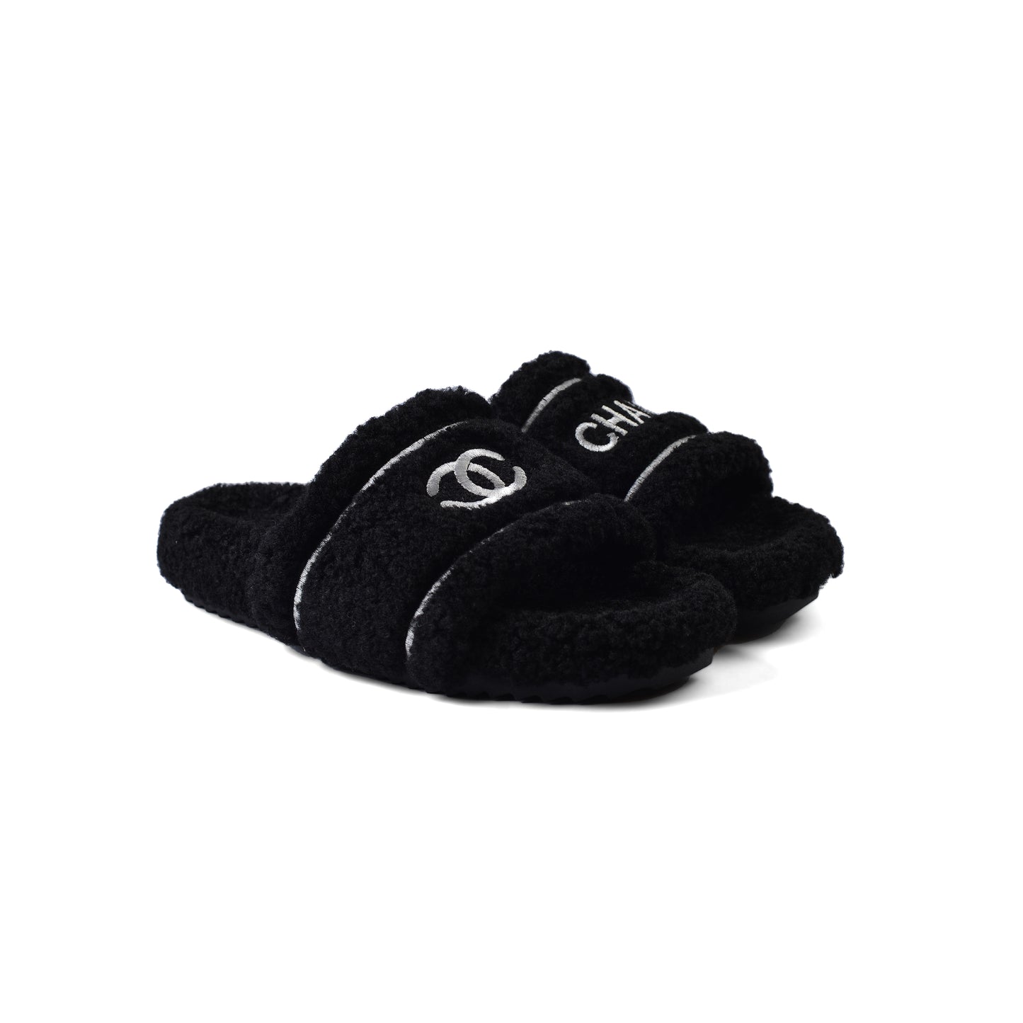 Chanel Flat Open Back Loafer Slipper Luxury Woman LQ20-16 Black