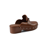 PRADA Mare Open Back Loafer With heels Luxury Woman VI-181 Brown