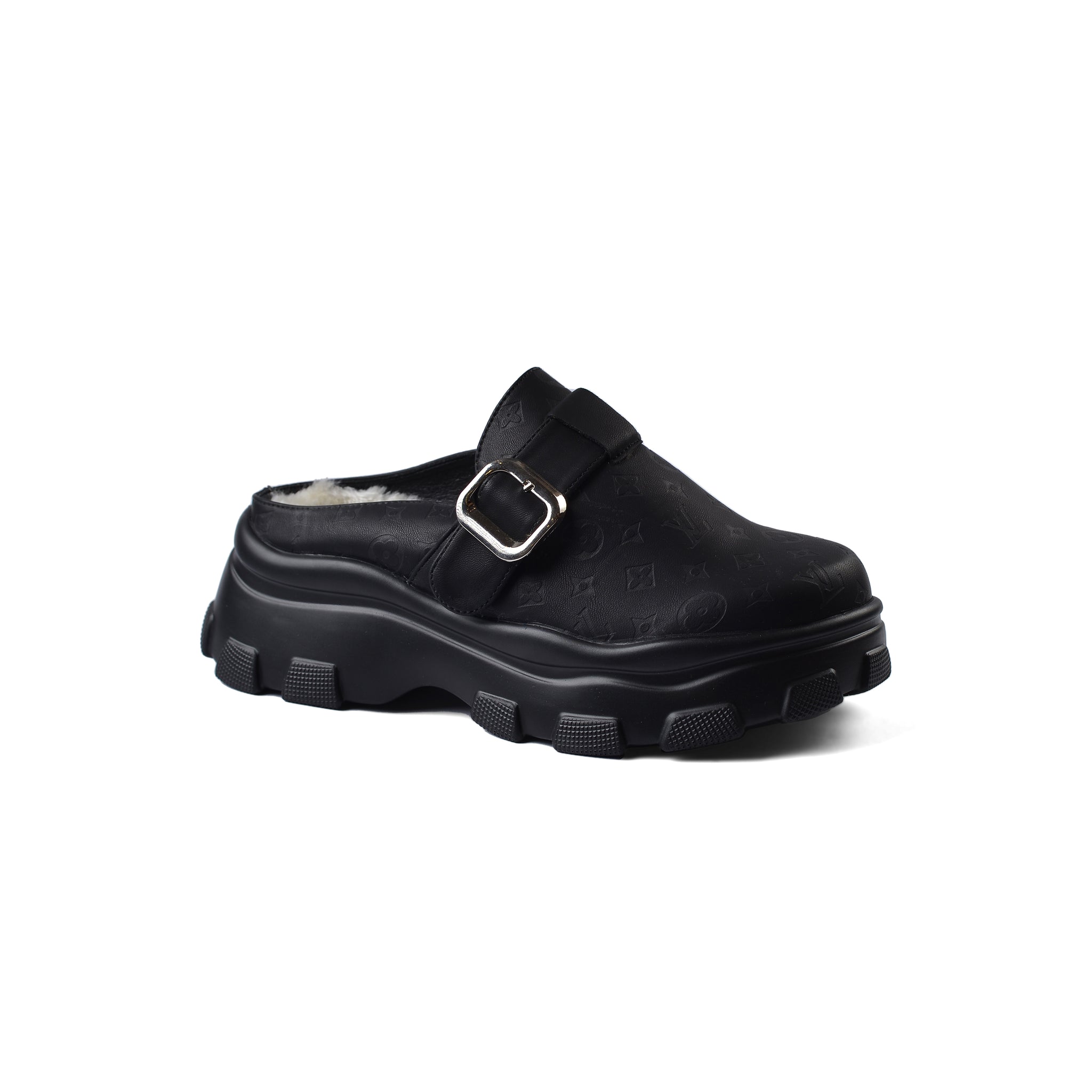 Louis Vuitton Slipper Double Open Back Loafer Luxury Woman VI-170 Black