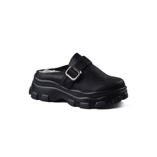 Louis Vuitton Slipper Double Open Back Loafer Luxury Woman VI-170 Black