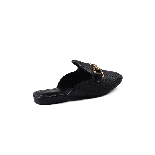 Zara Mare Open Back Loafer Suede Luxury Woman TN-161 Black