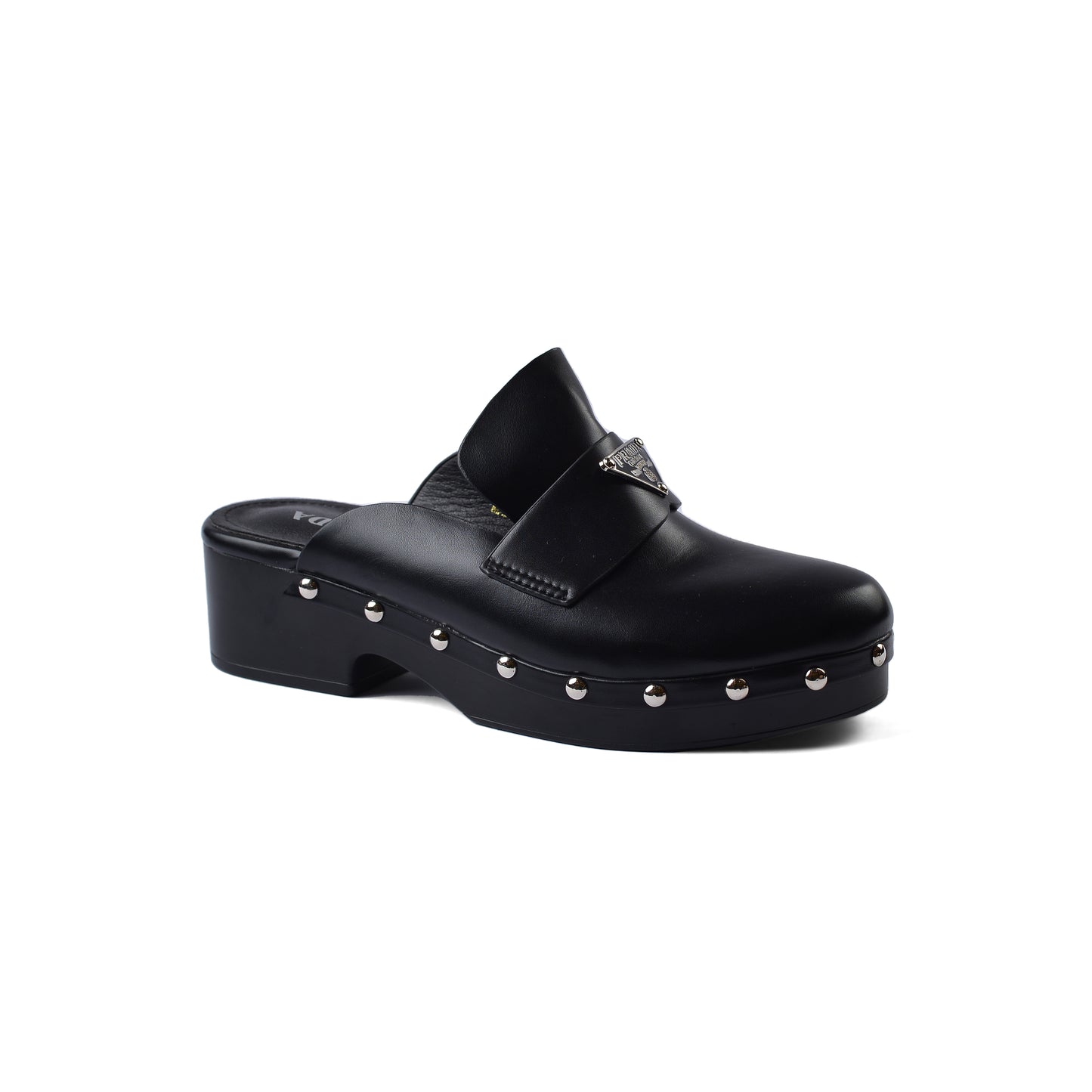 PRADA Mare Open Back Loafer With heels Luxury Woman VI-181 Black