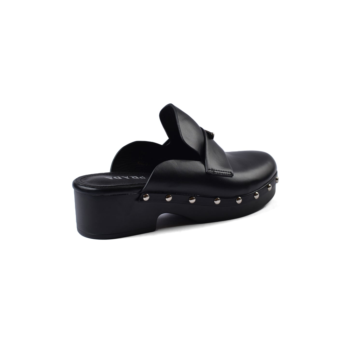 PRADA Mare Open Back Loafer With heels Luxury Woman VI-181 Black