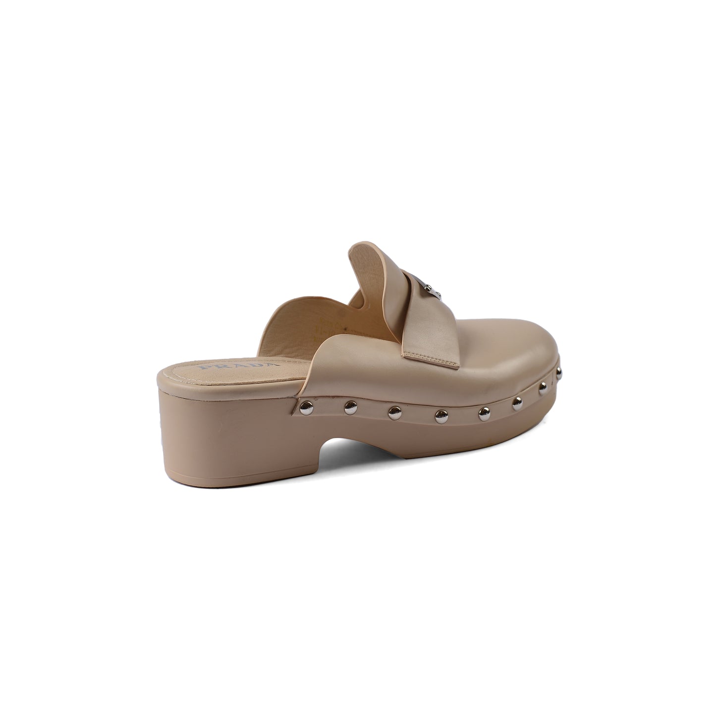 PRADA Mare Open Back Loafer With heels Luxury Woman VI-181 Beige