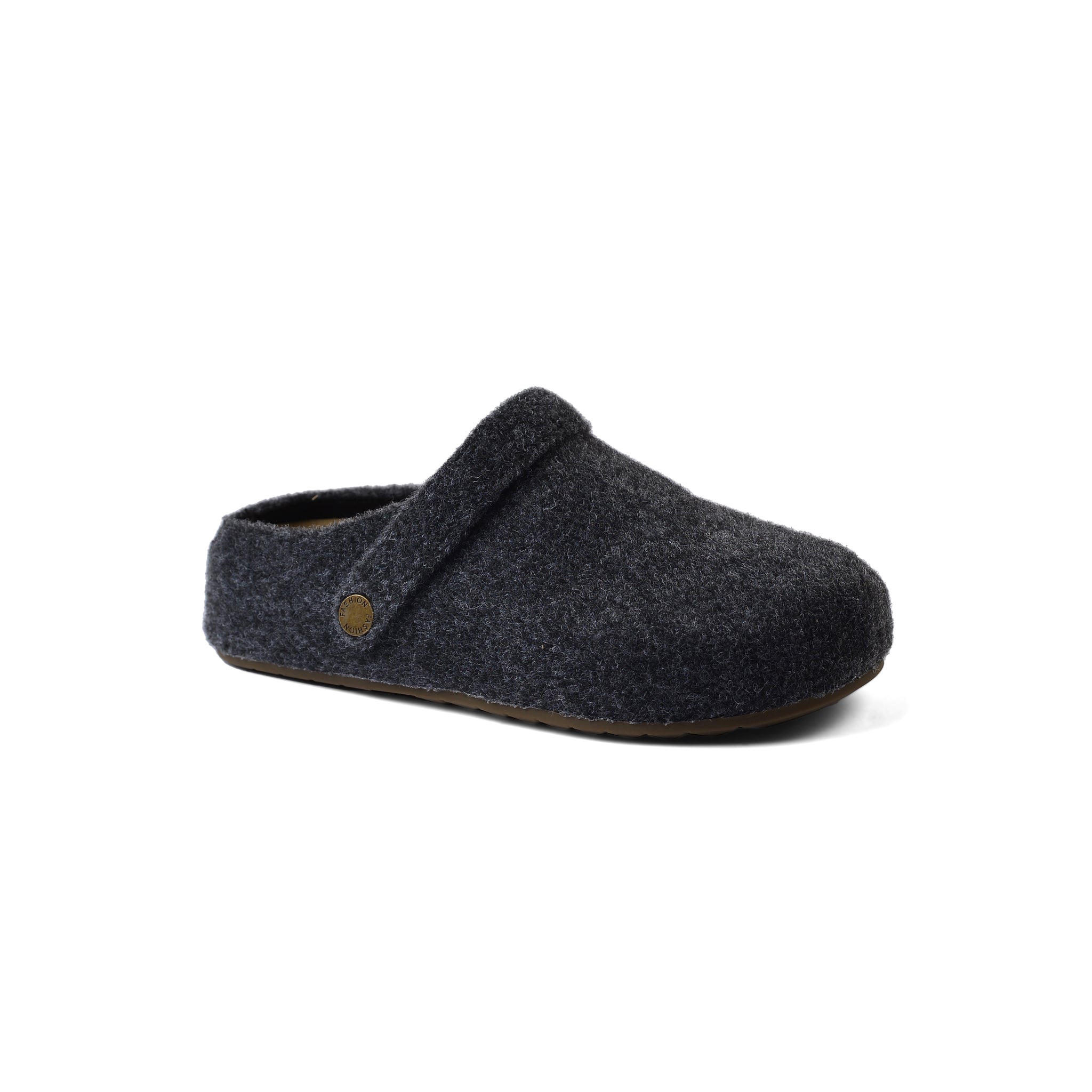 Slipper Flat Open Back Loafer Suede Luxury Woman Q2233 Dark Gray