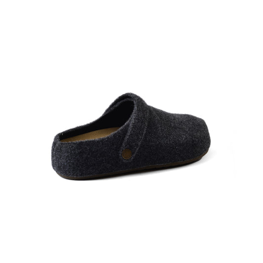 Slipper Flat Open Back Loafer Suede Luxury Woman Q2233 Dark Gray