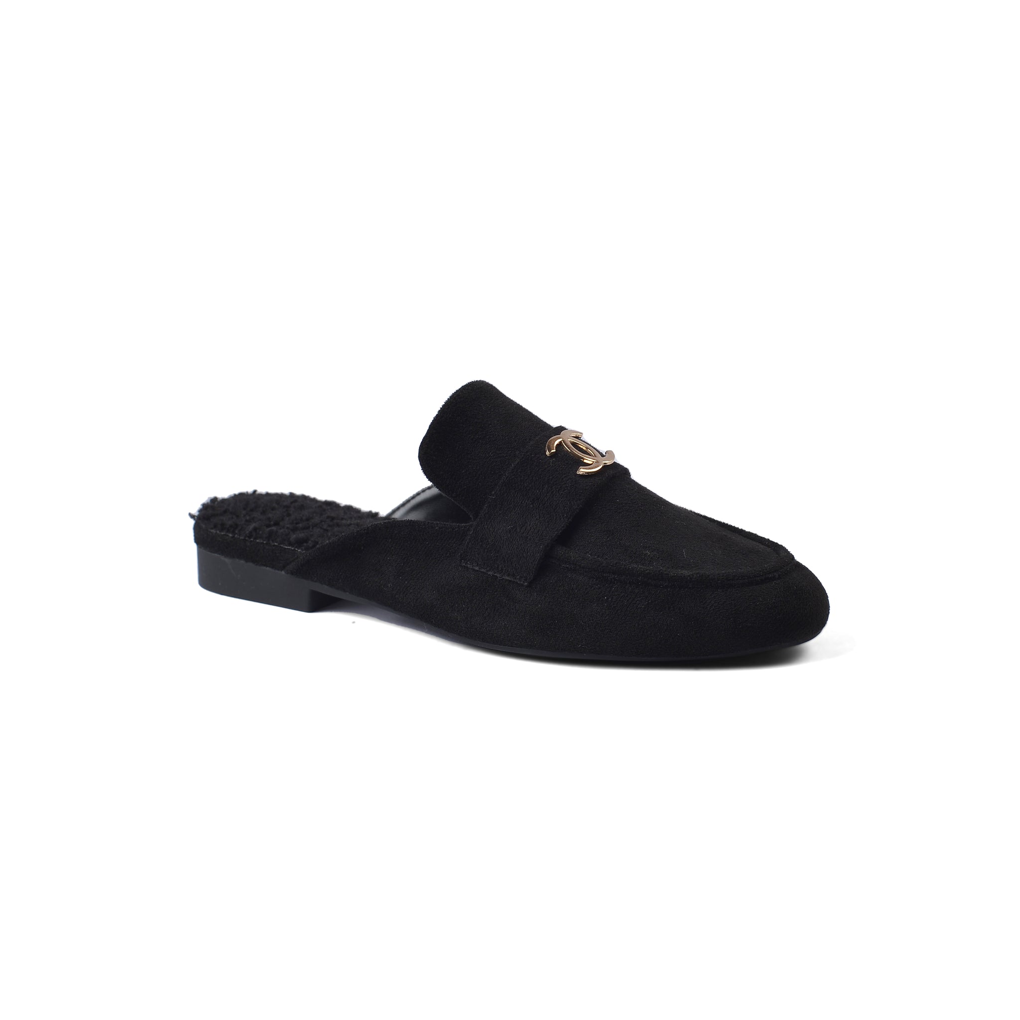 CHANEL Mare Open Back Loafer Suede Luxury Woman TN-163 Black