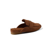 CHANEL Mare Open Back Loafer Suede Luxury Woman TN-163 Camel