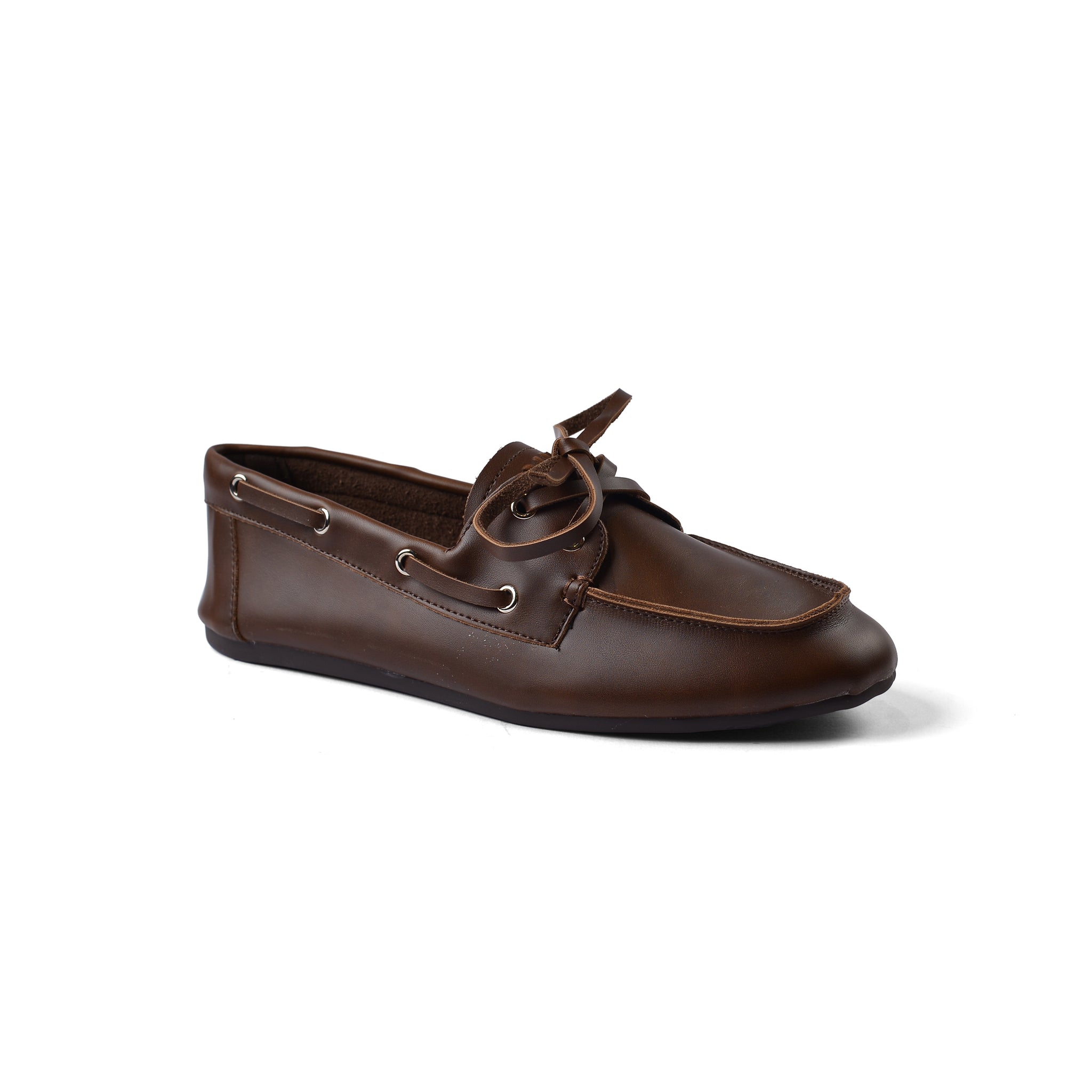 Miu Miu Classic Slip-On Moccasin Loafer Memory Foam Shoes Woman vi-173 Brown