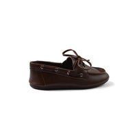 Miu Miu Classic Slip-On Moccasin Loafer Memory Foam Shoes Woman vi-173 Brown