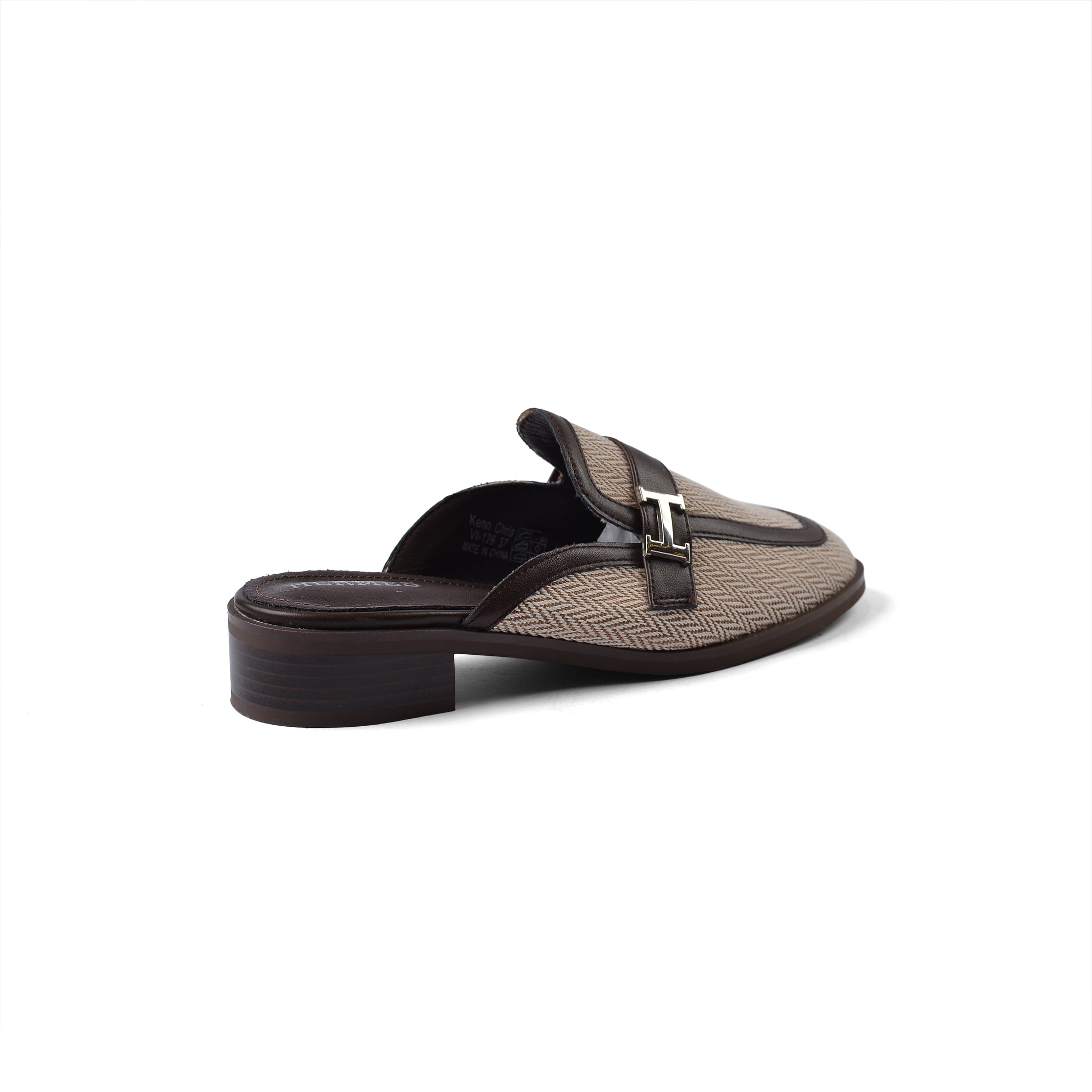 Hermes Flat Open Back Loafer Fur Slipper Luxury Woman VI-176 Coffee