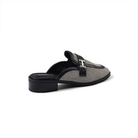 Hermes Flat Open Back Loafer Fur Slipper Luxury Woman VI-176 Black
