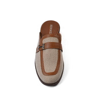 Hermes Flat Open Back Loafer Fur Slipper Luxury Woman VI-176 Camel