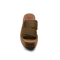 Chloe Woody Espadrille Platform Wedge Mules Woman CH-5 Brown