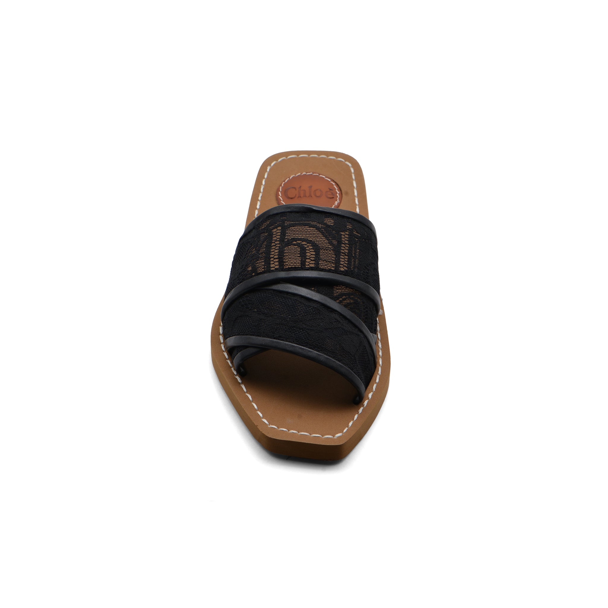 Chloé Woody Flat Mule Sandals in Lace For Woman CH-15 Black