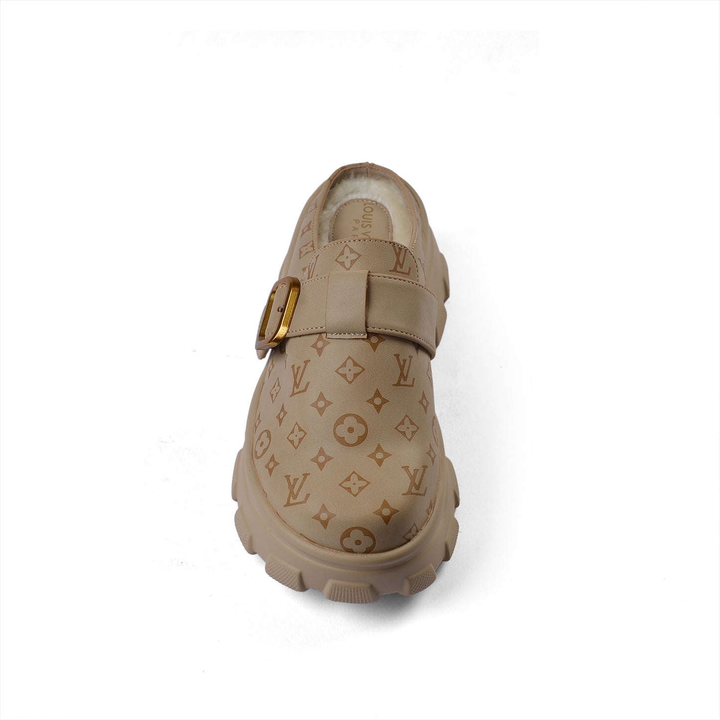 Louis Vuitton Slipper Double Open Back Loafer Luxury Woman VI-170 Beige