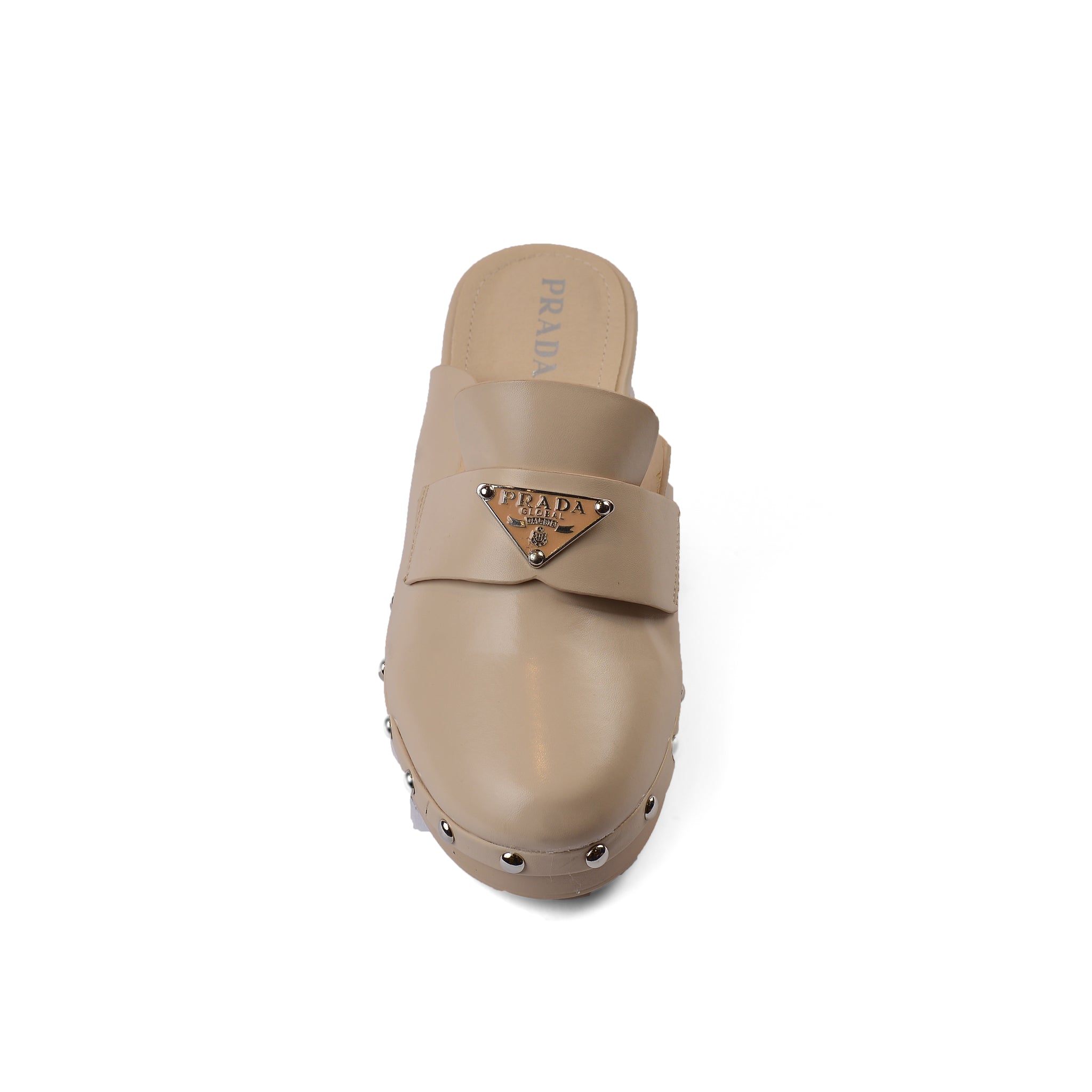 PRADA Mare Open Back Loafer With heels Luxury Woman VI-181 Beige