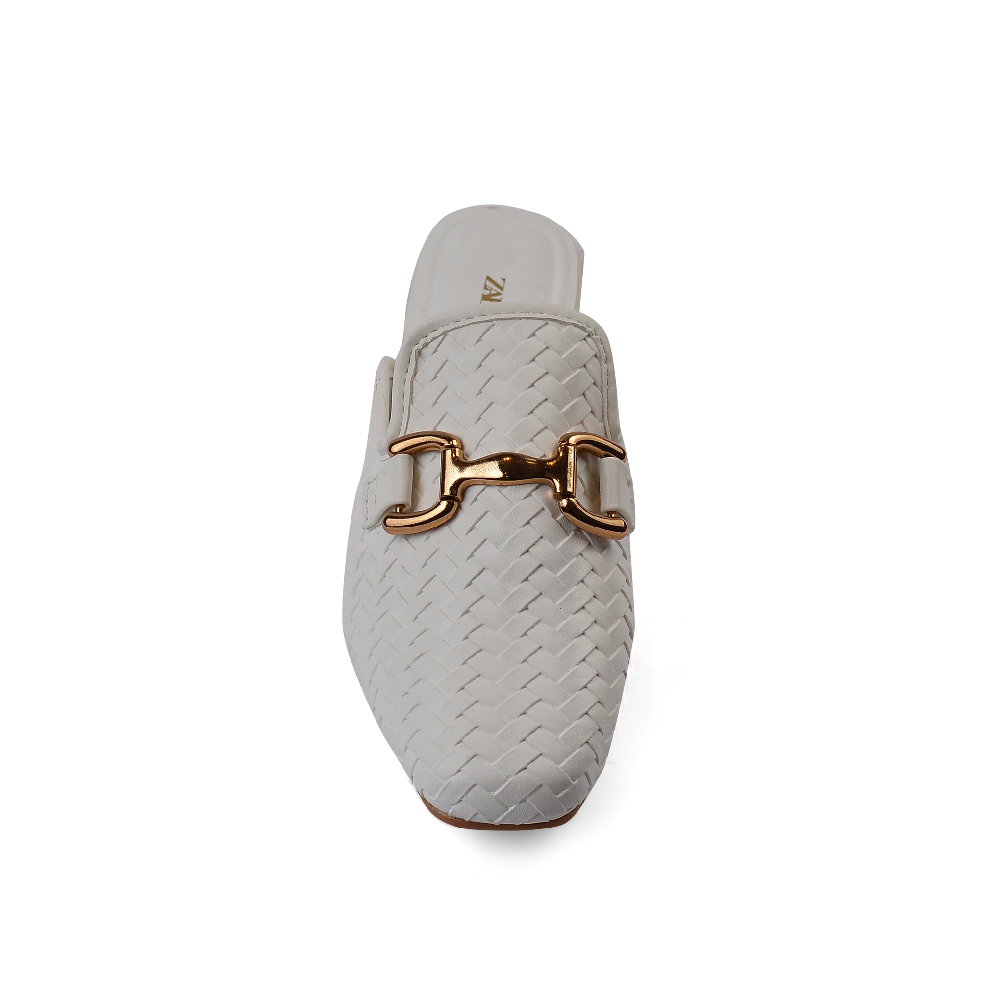 Zara Mare Open Back Loafer Suede Luxury Woman TN-161 White
