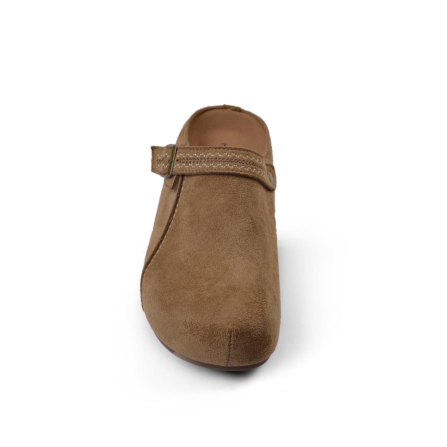 Slipper Flat Open Back Loafer Suede Luxury Woman X798 Khaki