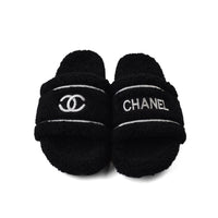 Chanel Flat Open Back Loafer Slipper Luxury Woman LQ20-16 Black