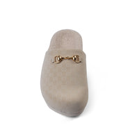 Gucci Flat Open Back Loafer Slipper Luxury Woman VK-111 Beige
