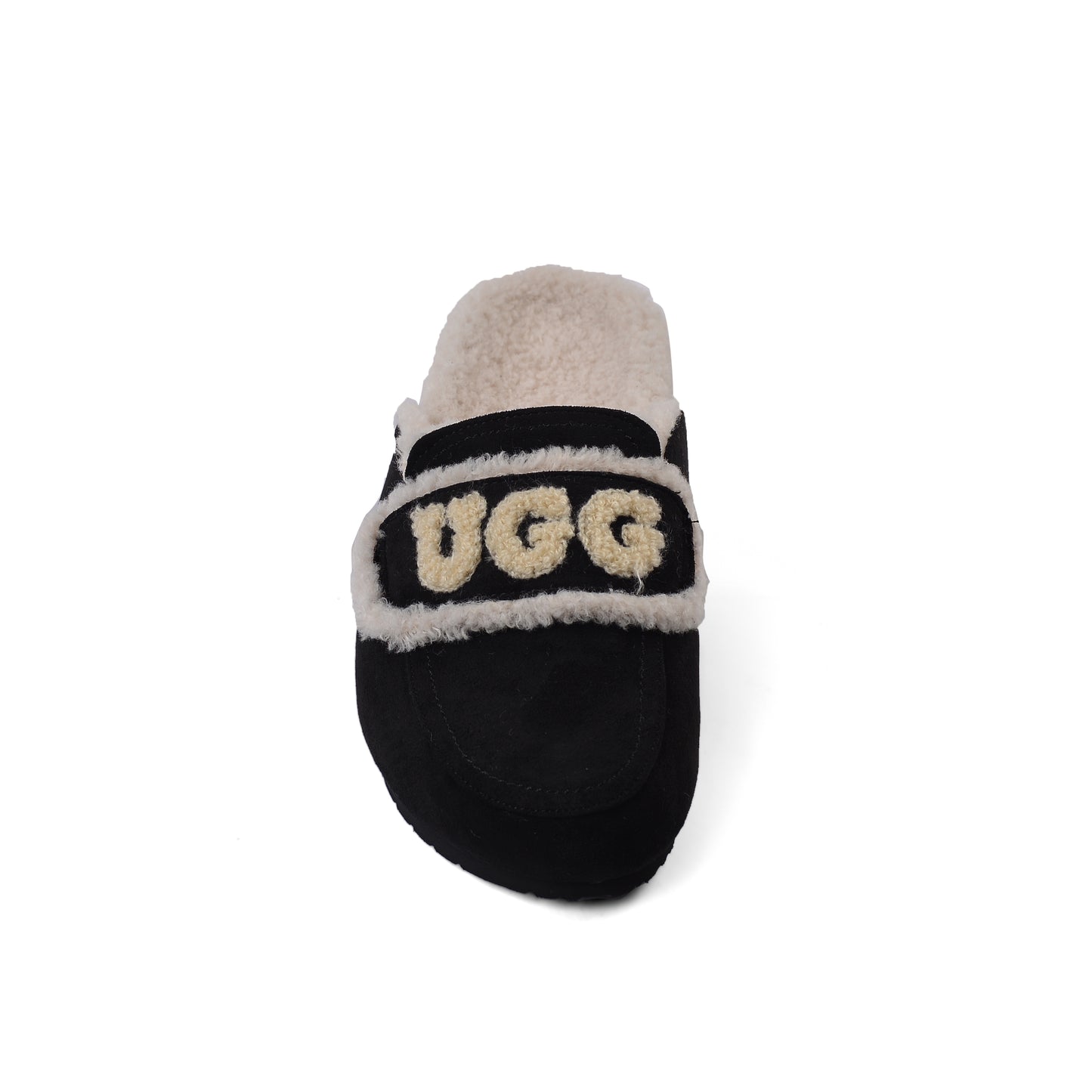 UGG Flat Open Back Loafer Slipper Luxury Woman VK-113 Black
