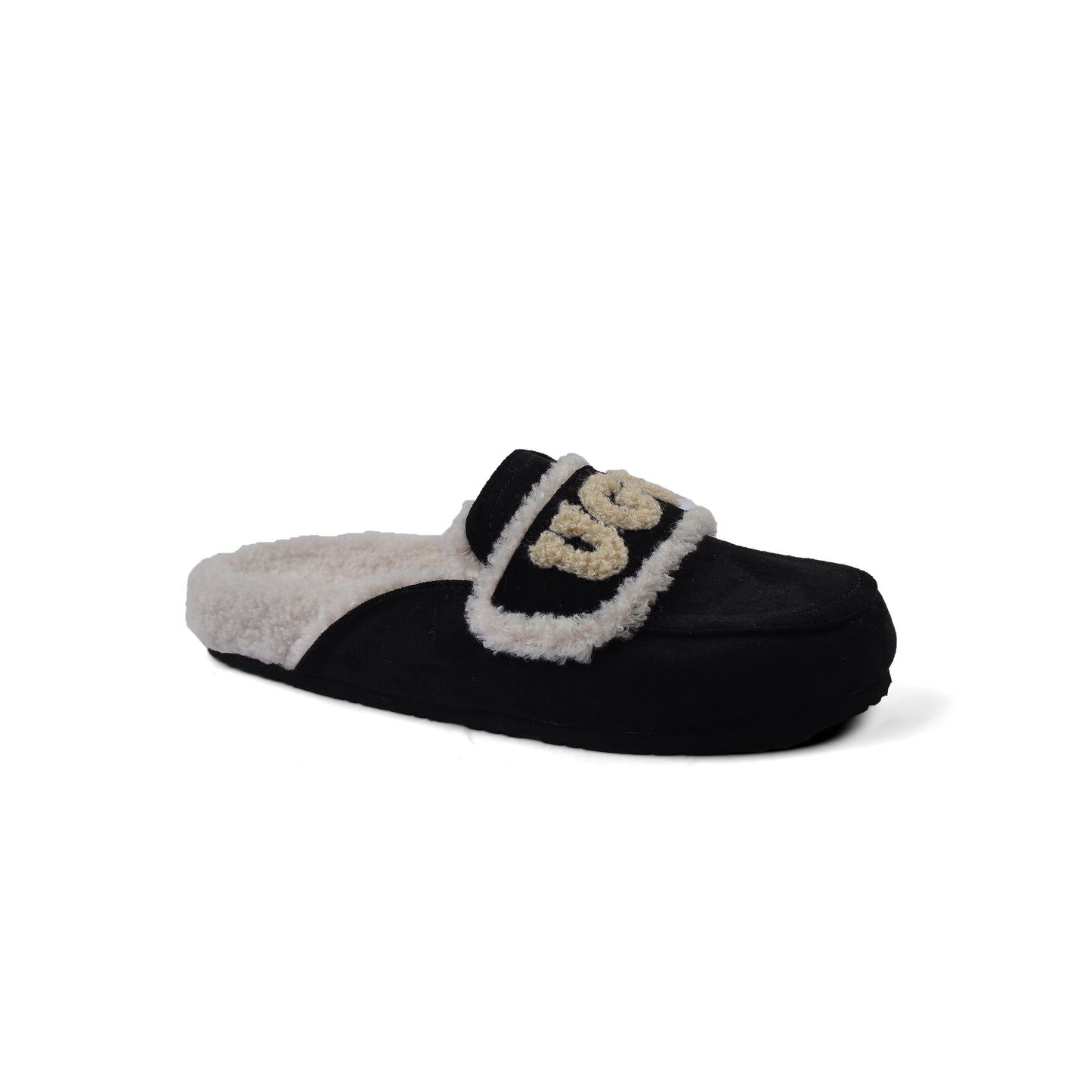 UGG Flat Open Back Loafer Slipper Luxury Woman VK-113 Black