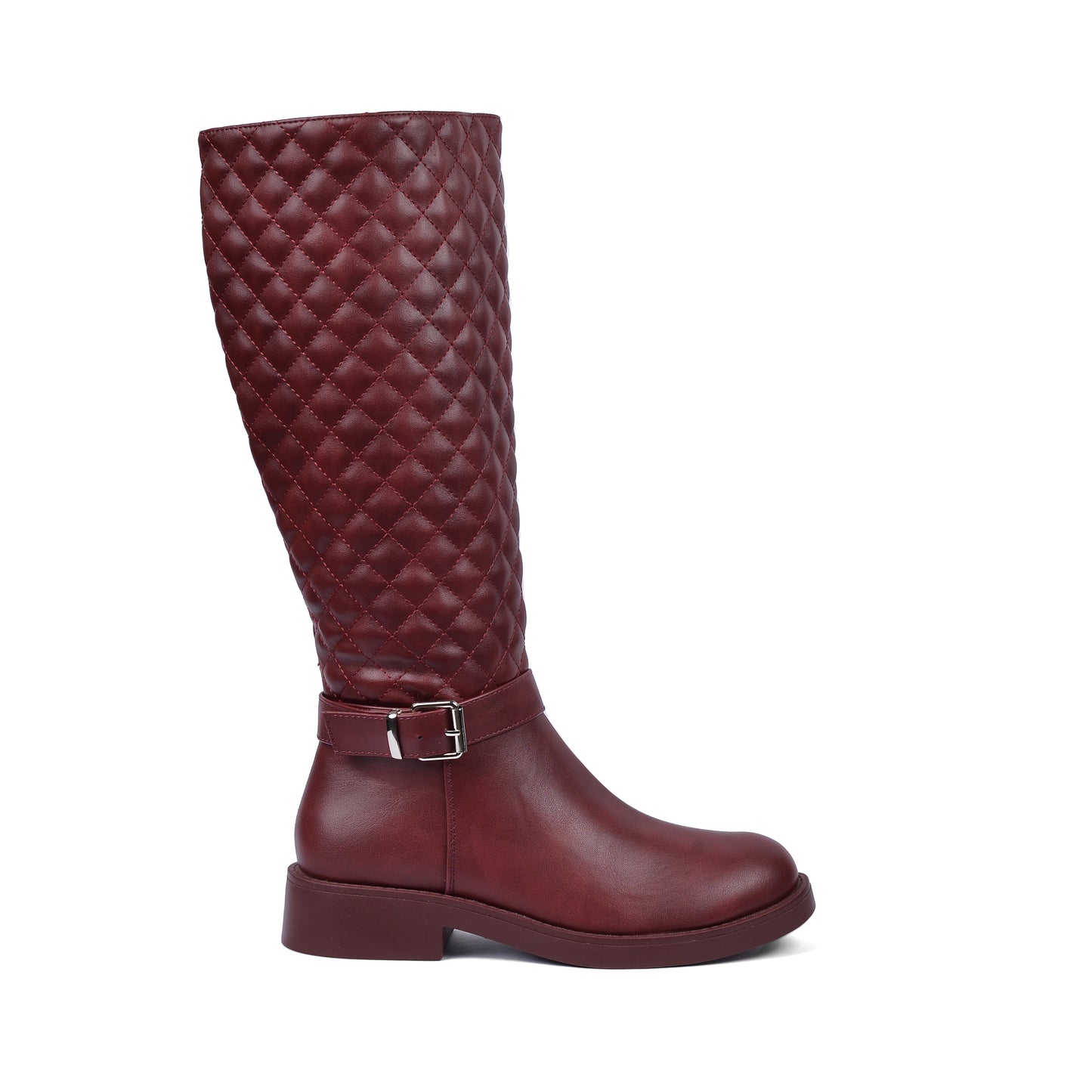 High Quality Design Tan Classic Boots with Buckle Detail 131026707 Burgundy