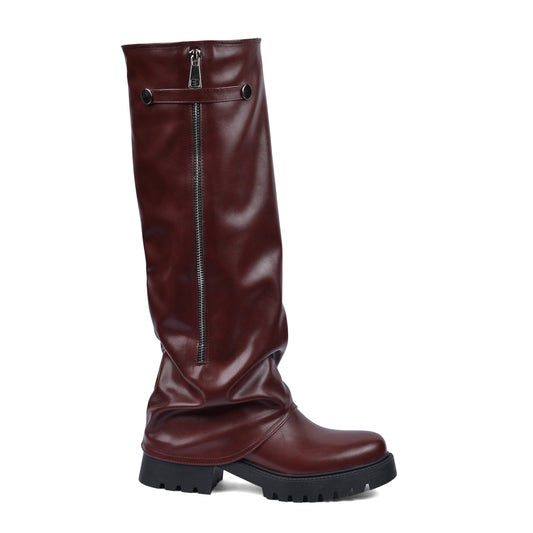 High Quality Design Tan Classic Boots with Detail 101261508 Burgundy