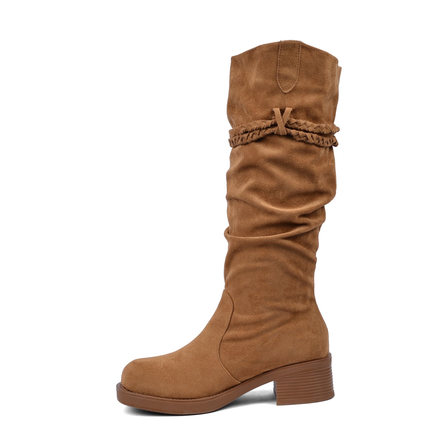 High Quality knee high boots made of suede with a low heel easy to wear equipped A818-2 Havan