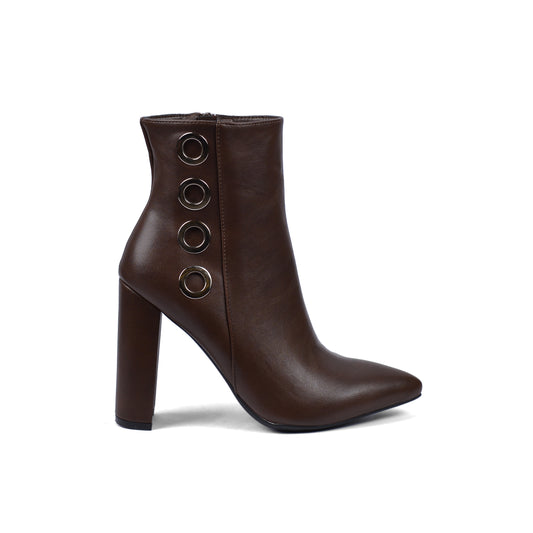 Orion Ringed Heeled Half Boots High Quality Woman 131026709 Brown