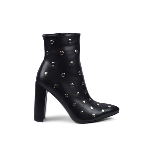 Orion Ringed Heeled Half Boots High Quality Studded Woman 131026710 Black